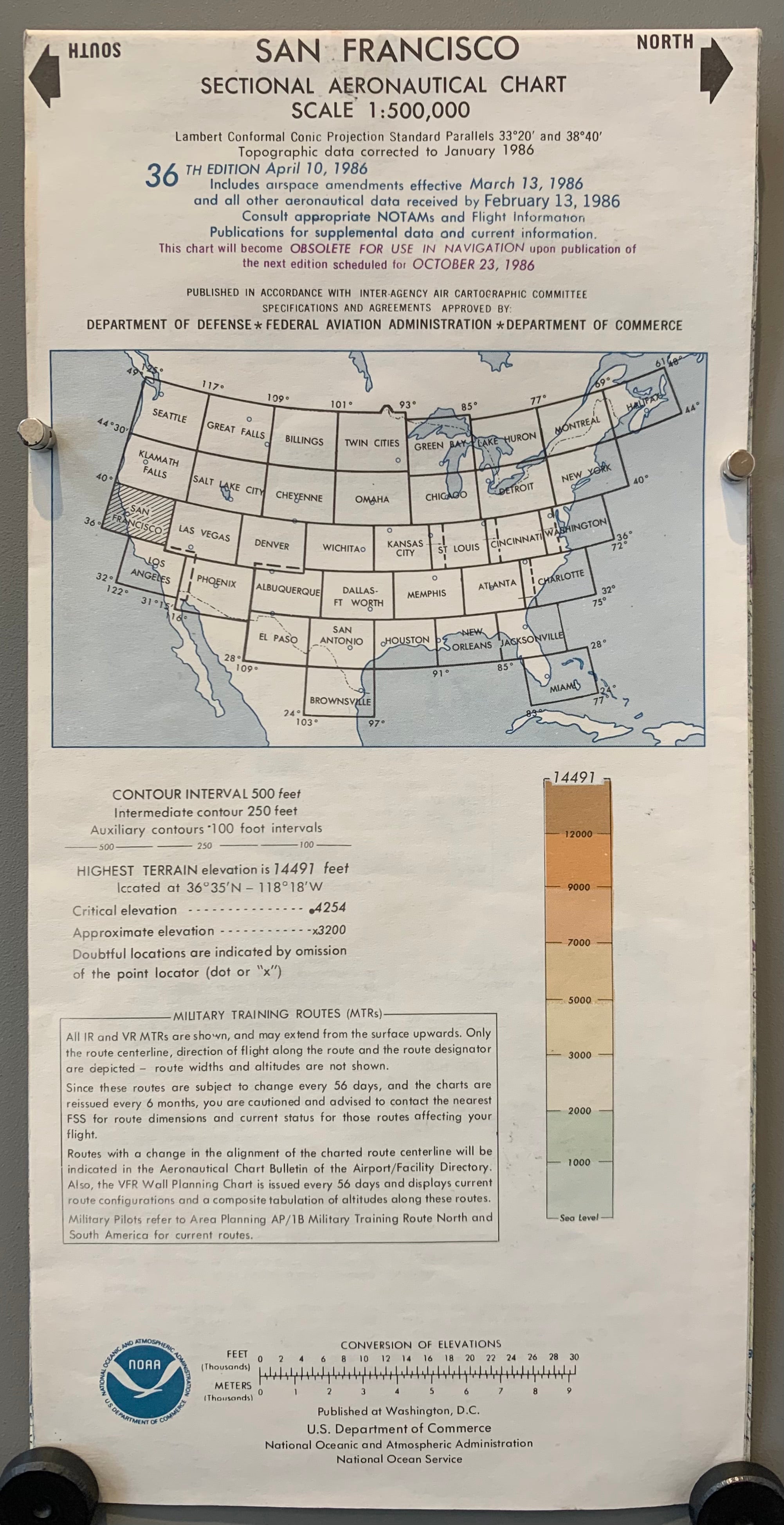 San Francisco Sectional Aeronautical Chart, 36th Edition (Double-Sided)