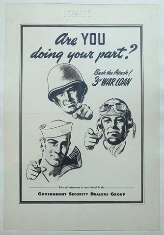 Link to Are YOU doing your part? Back the Attack! 3rd War Loan.USA, C. 1944 Product