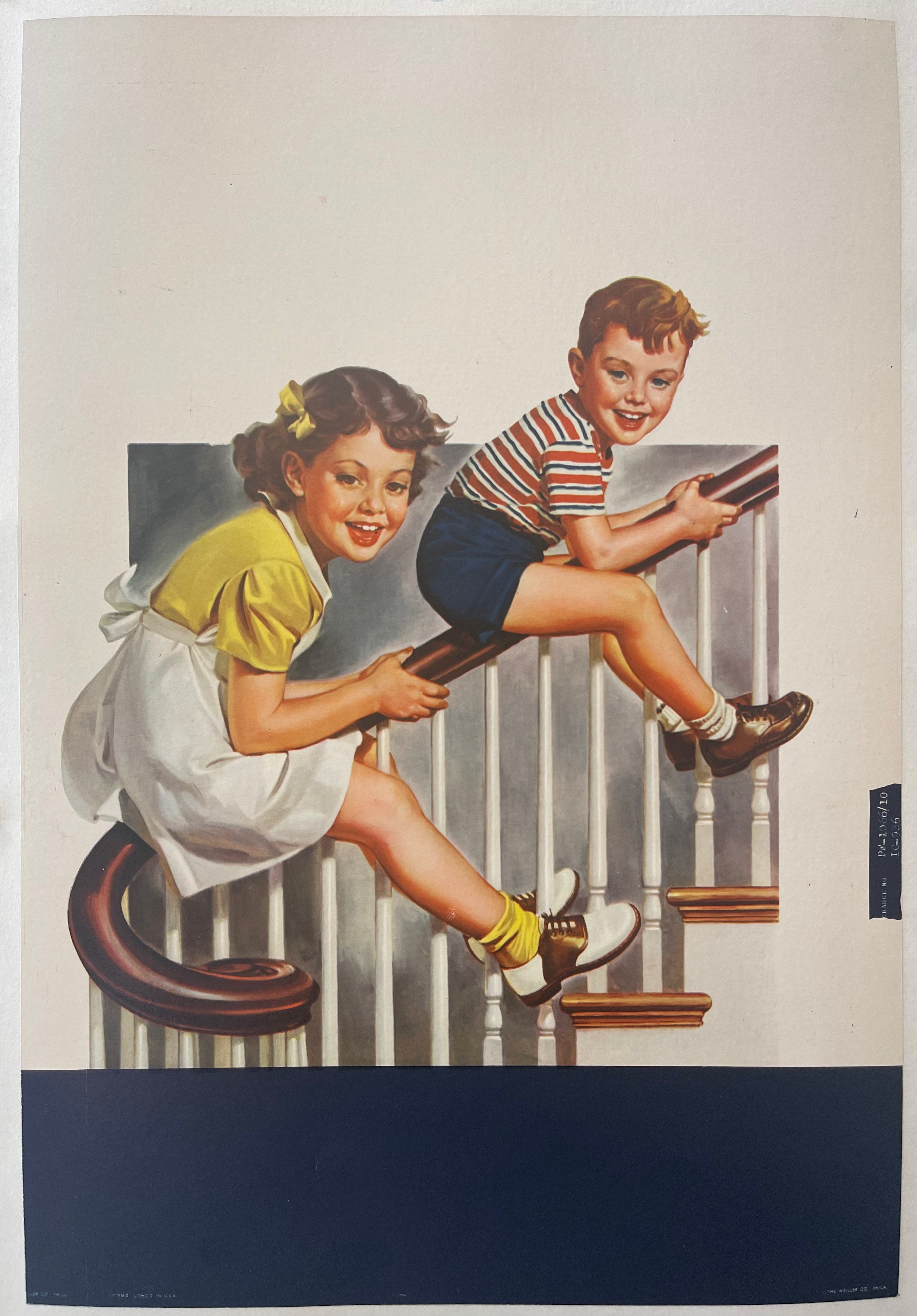 Kids on Banister Poster