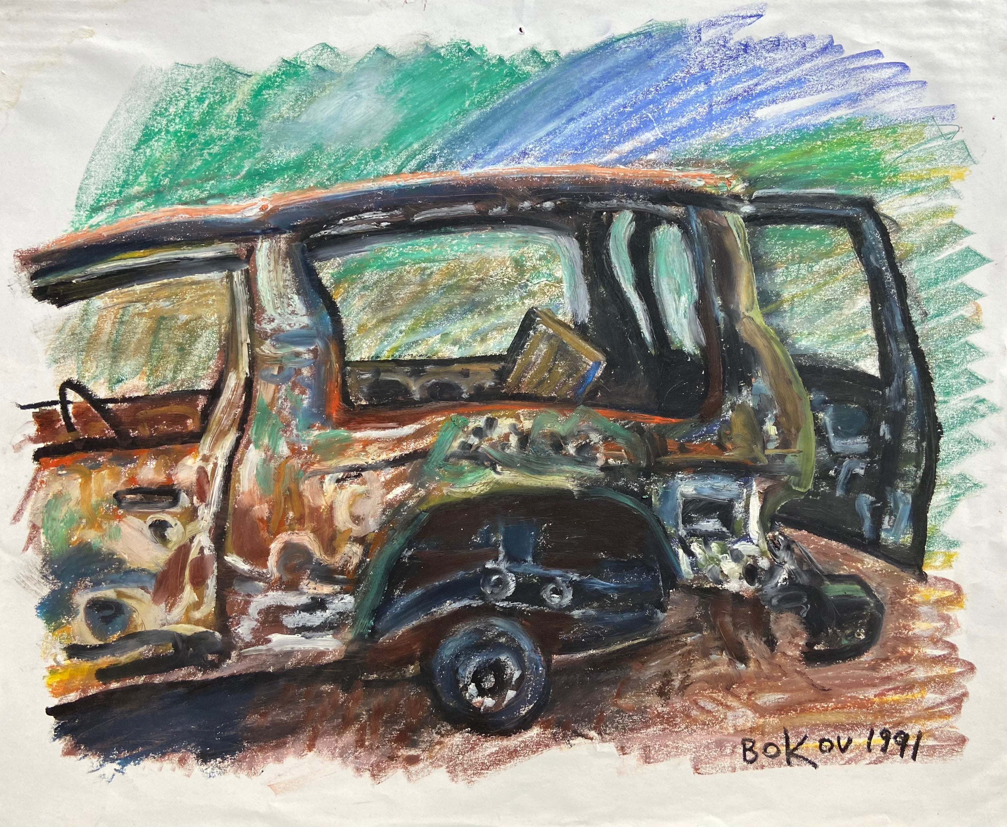 painting of a car