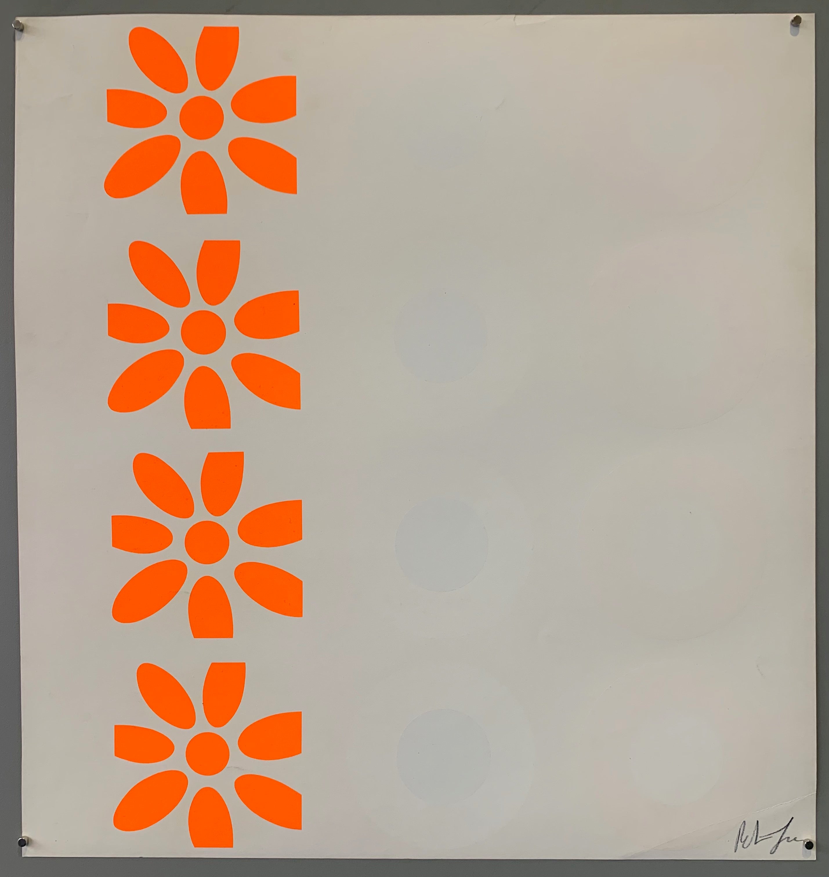 Two rows of targets and flowers