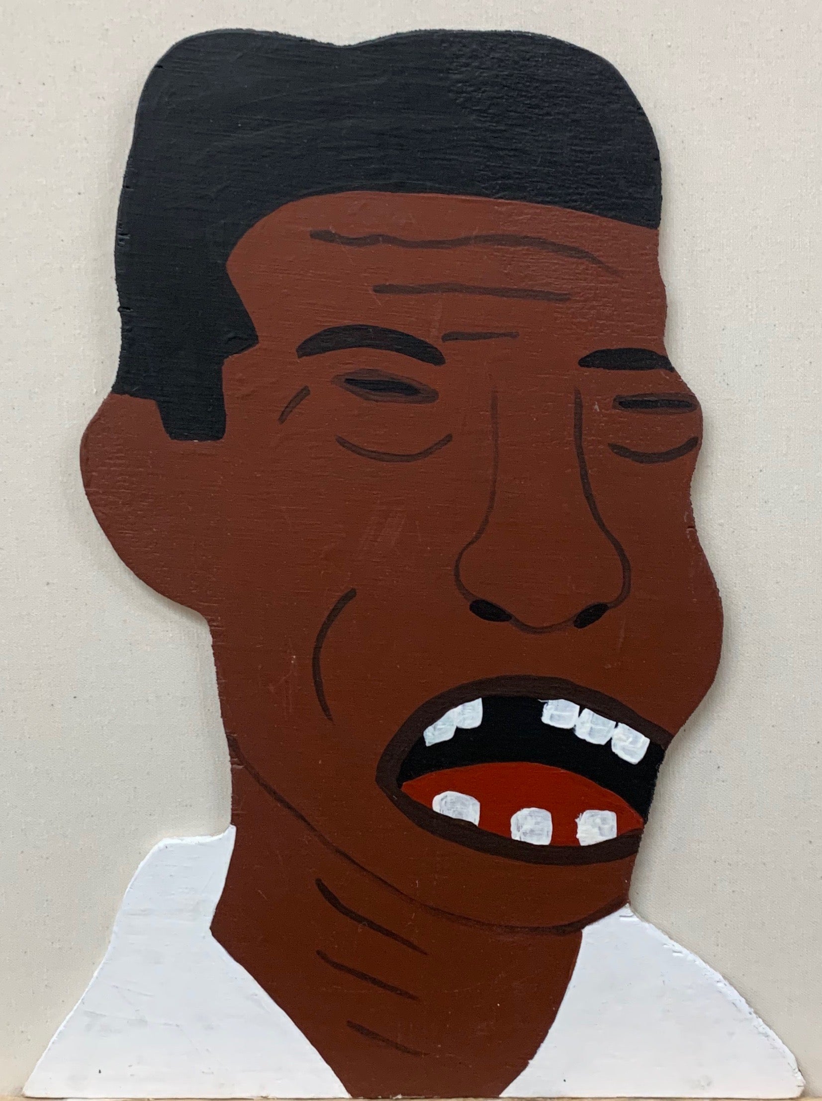 Portrait of Otis Spann yawning.