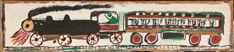 Link to Black and Green Train #18, Jimmie Lee Sudduth PaintingU.S.A, c. 1995 Product