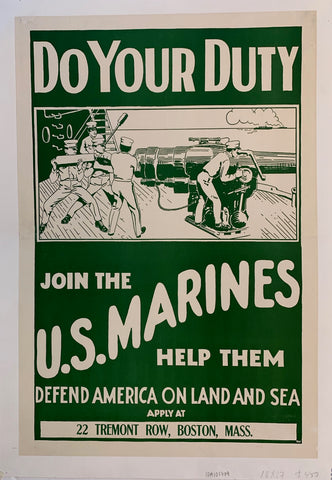 Link to  Do Your Duty - Join the U.S. Marines - Help Them Defend America on Land and SeaUSA, 1917  Product