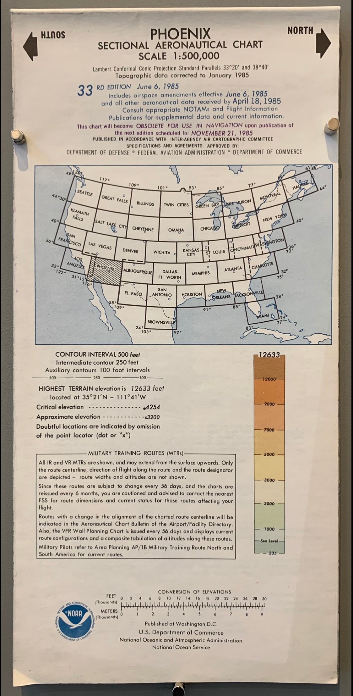 Phoenix Sectional Aeronautical Chart, 33rd Edition (Double-Sided)