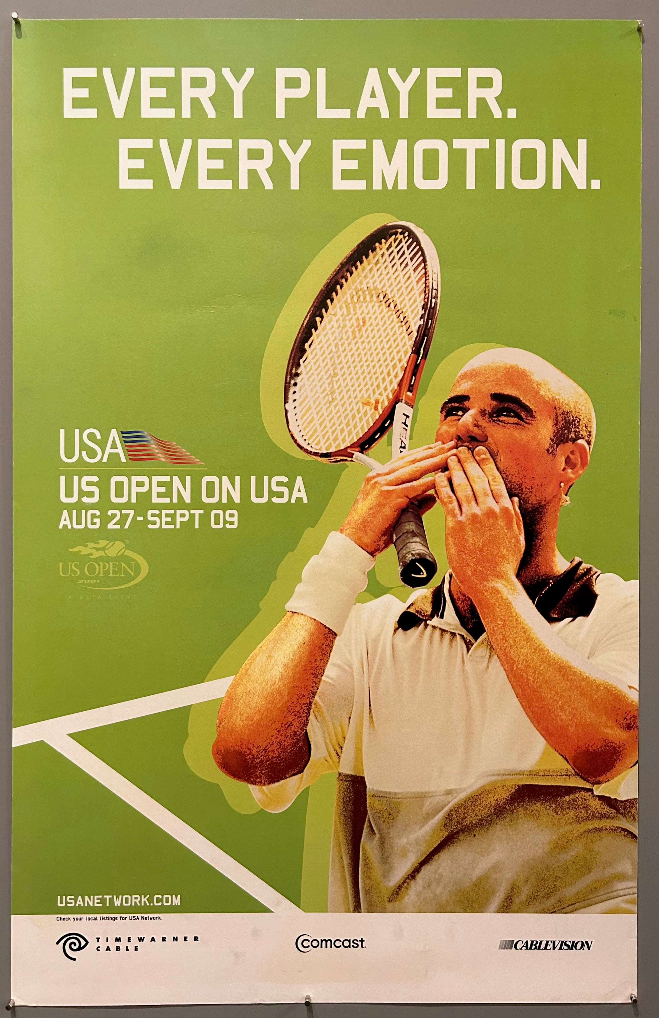2001 US Open Andre Agassi Poster