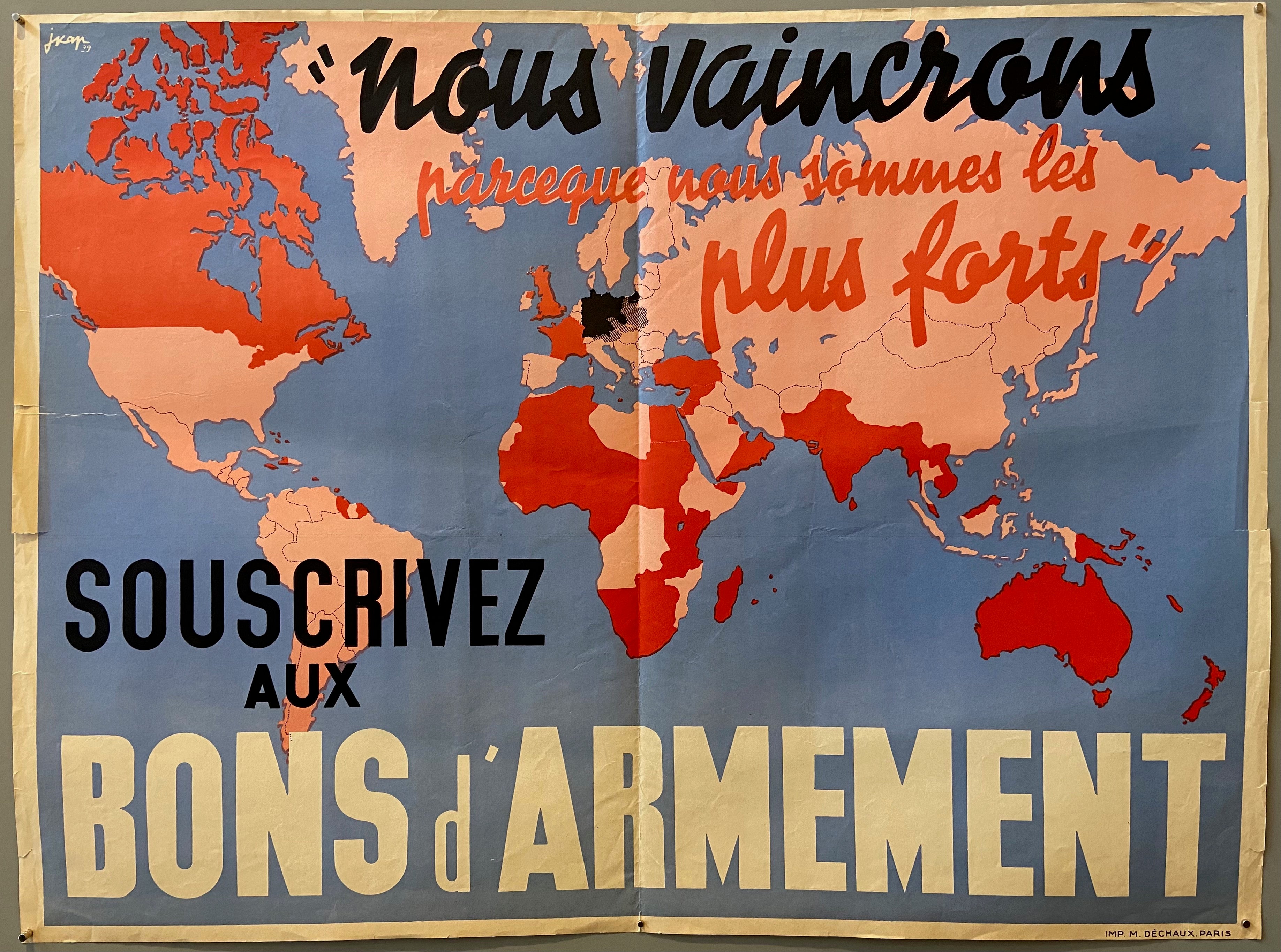Poster of a world map showing France and England's colonies