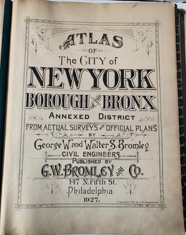 Link to Atlas of the City of New York Borough of the Bronx (Volume 3)New York City, 1927 Product