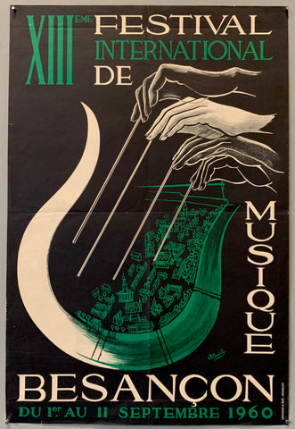 Link to Festival International de Musique Besançon Poster ✓France, 1960 Product