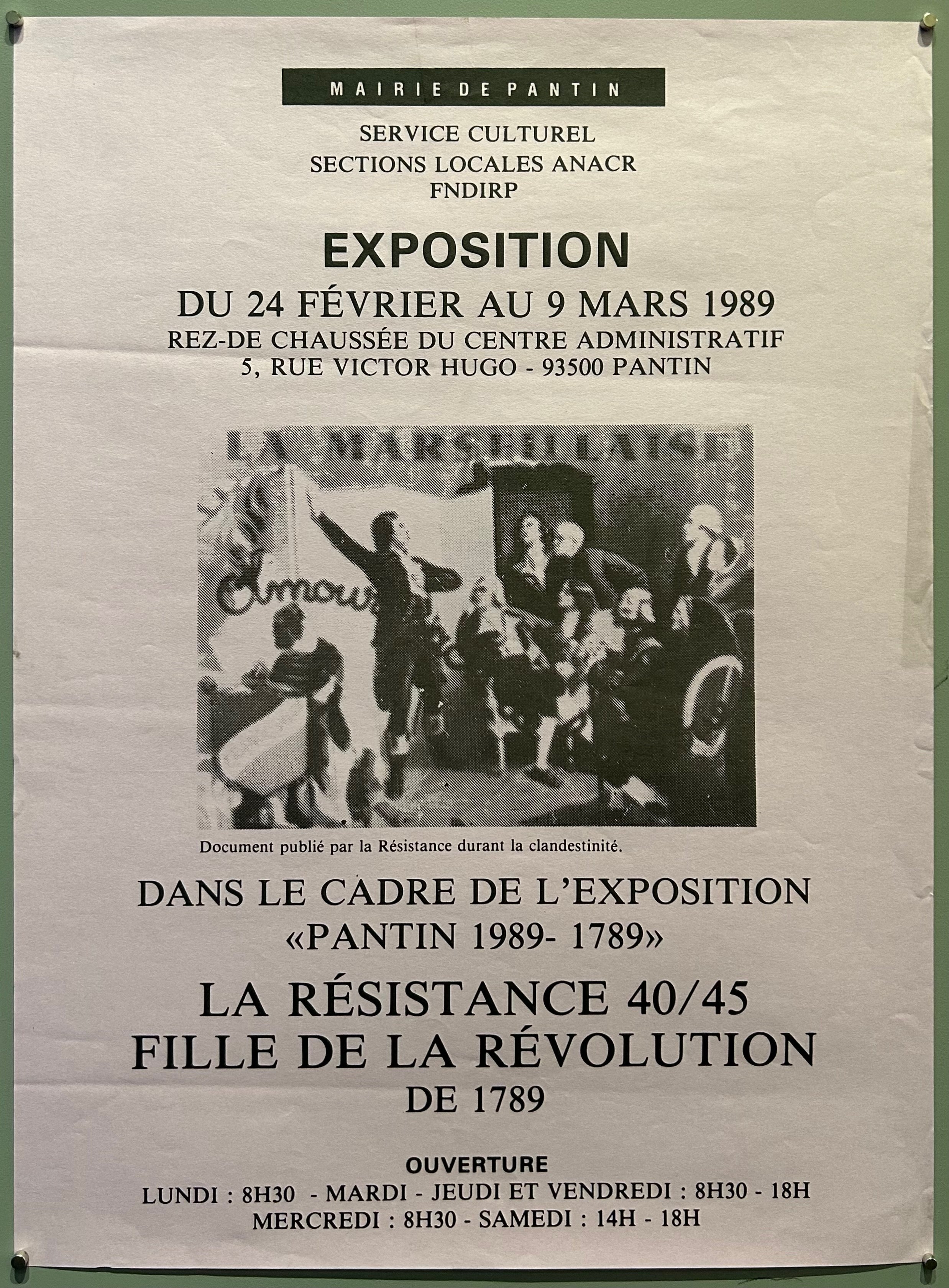 La Resistance 40/45 Fille de la Révolution de 1789 Poster