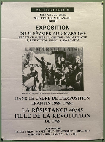 Link to La Resistance 40/45 Fille de la Révolution de 1789 PosterFrance, 1989 Product