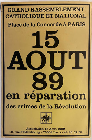Link to  Grand Rassemblement Catholique et National PosterFrance, 1989  Product