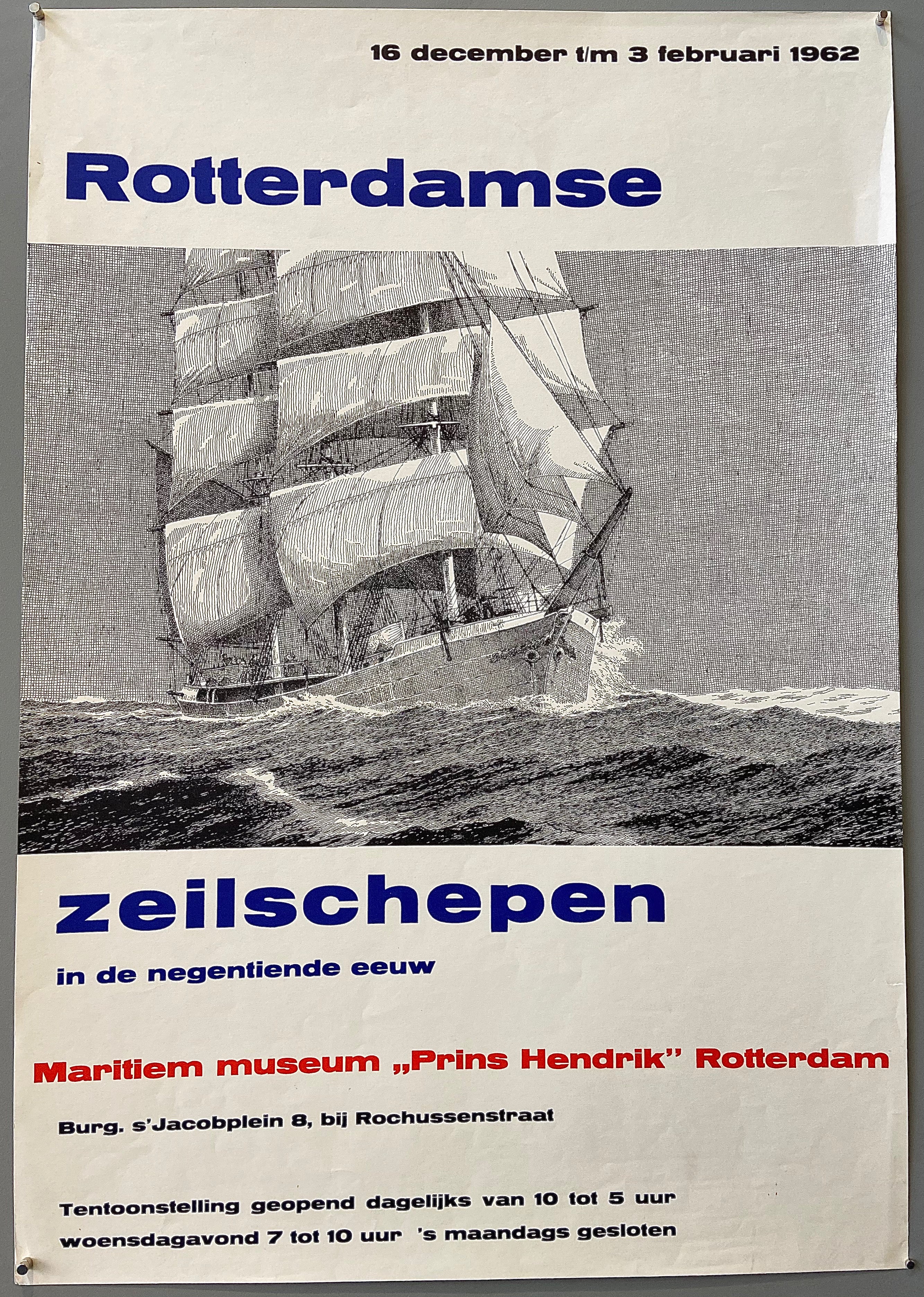 Poster of a black and white sailboat sketch