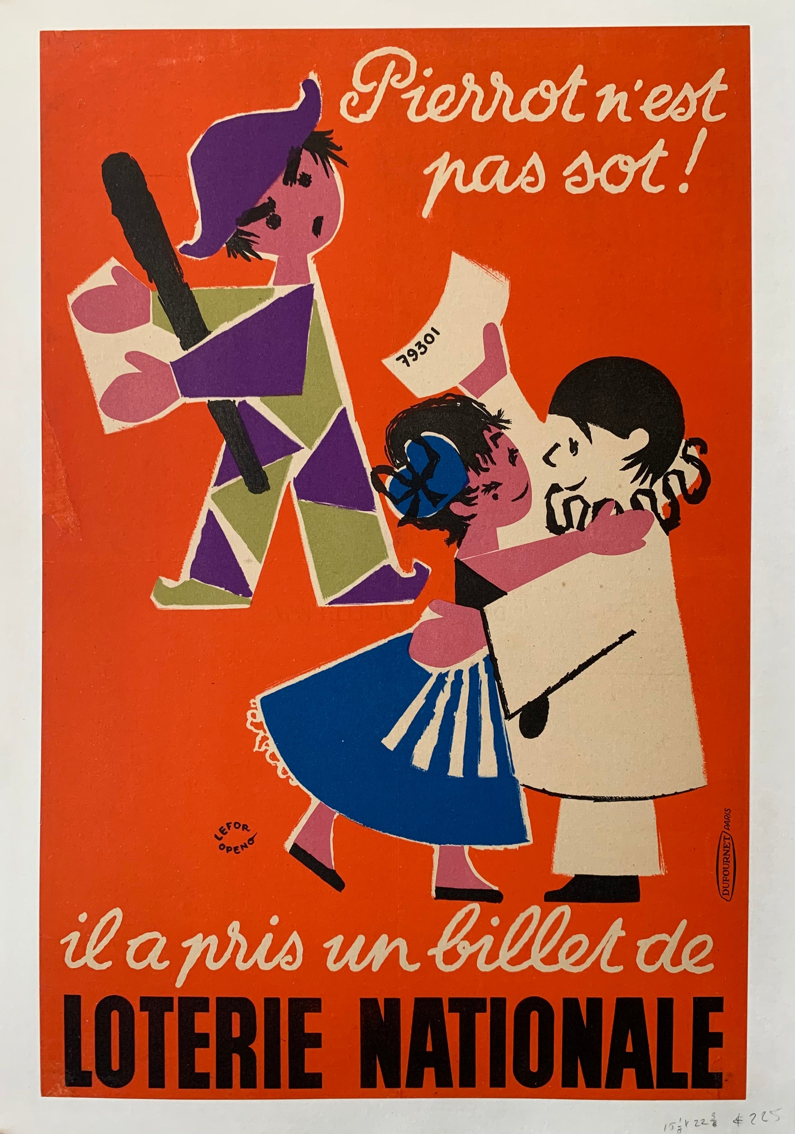 Pierrot Loterie Nationale Poster