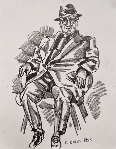 Link to  Seated Man in a Suit Konstantin Bokov Charcoal DrawingU.S.A, 1985  Product