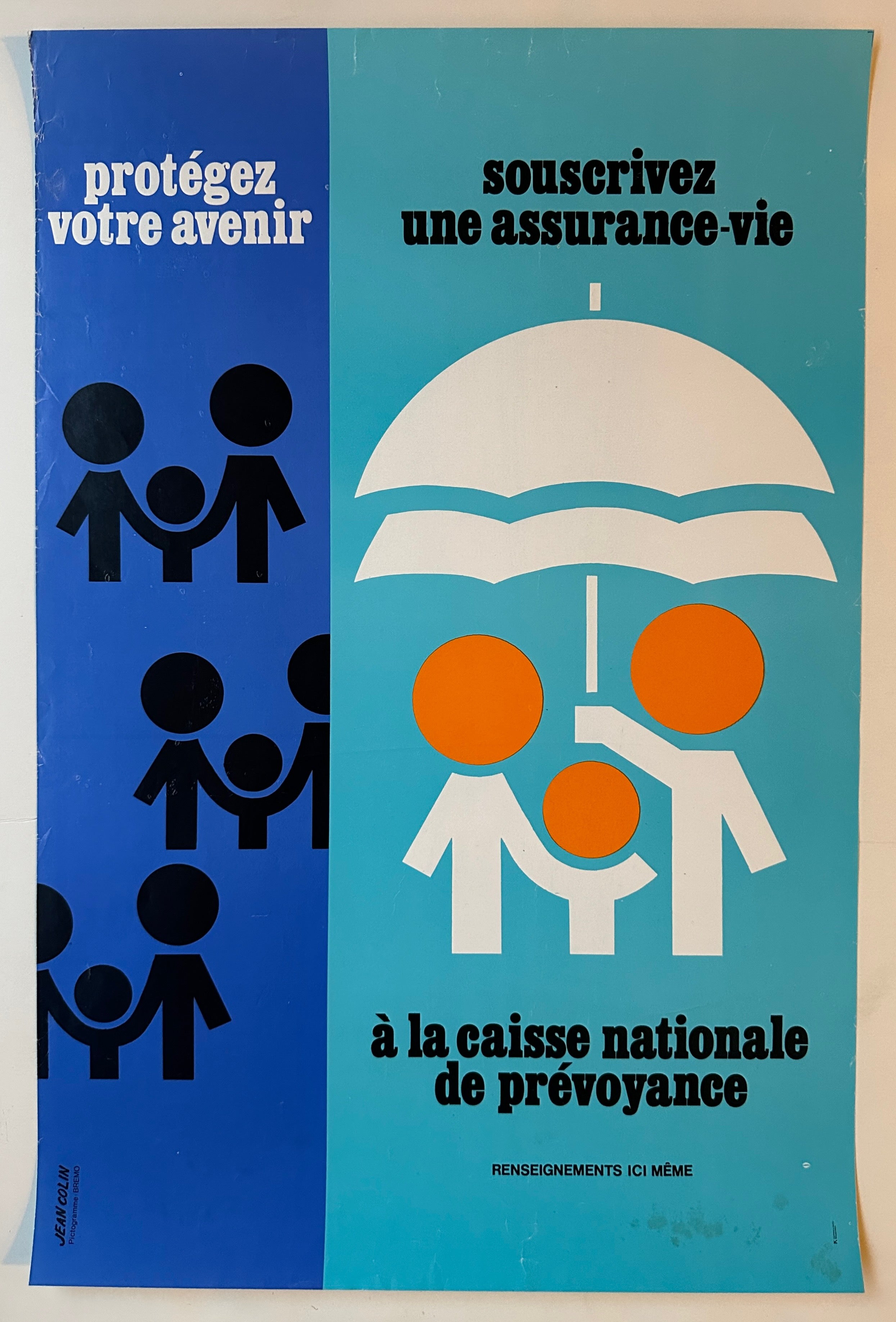 18x23 poster of 4 family comprised of circles, with 3 against a dark blue background and 1 against a light blue background