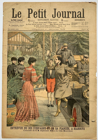 Link to  Le Petit Journal - "Entrevue du Roi D'Espagne et de sa Fiancee, A Biarritz"France, C. 1900  Product