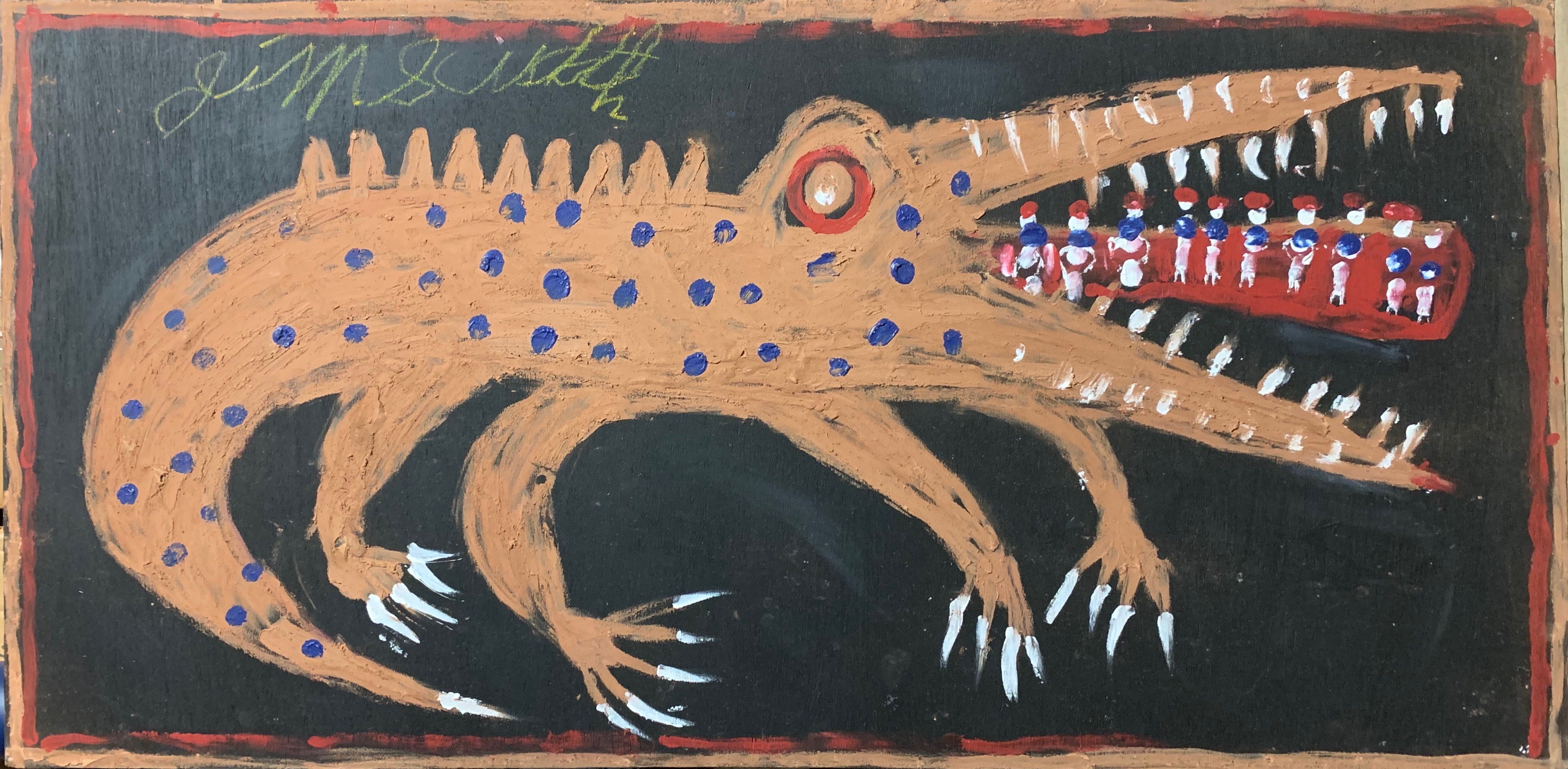 Hungry Crocodile #20, Jimmie Lee Sudduth Painting