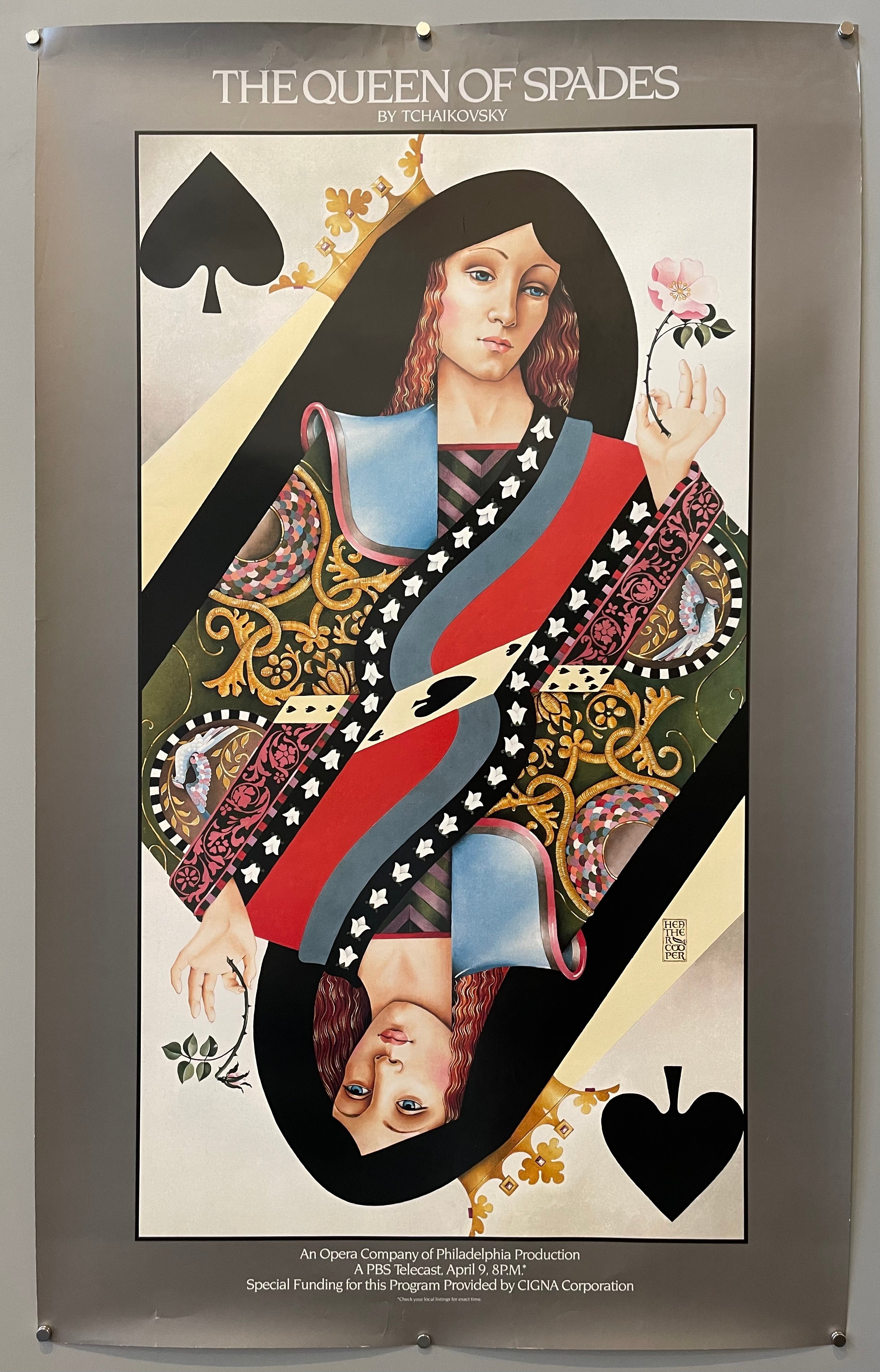poster of a queen of spades playing card