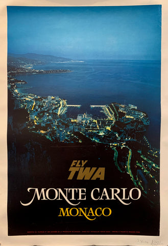 Link to  TWA Monte Carlo Poster ✓Monaco, c. 1960s  Product