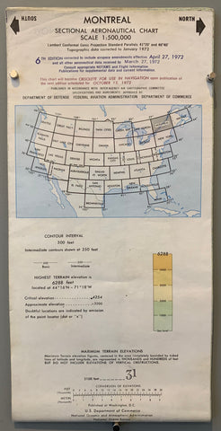 Link to  Montreal Sectional Aeronautical Chart, 6th Edition (Double-Sided)1972  Product