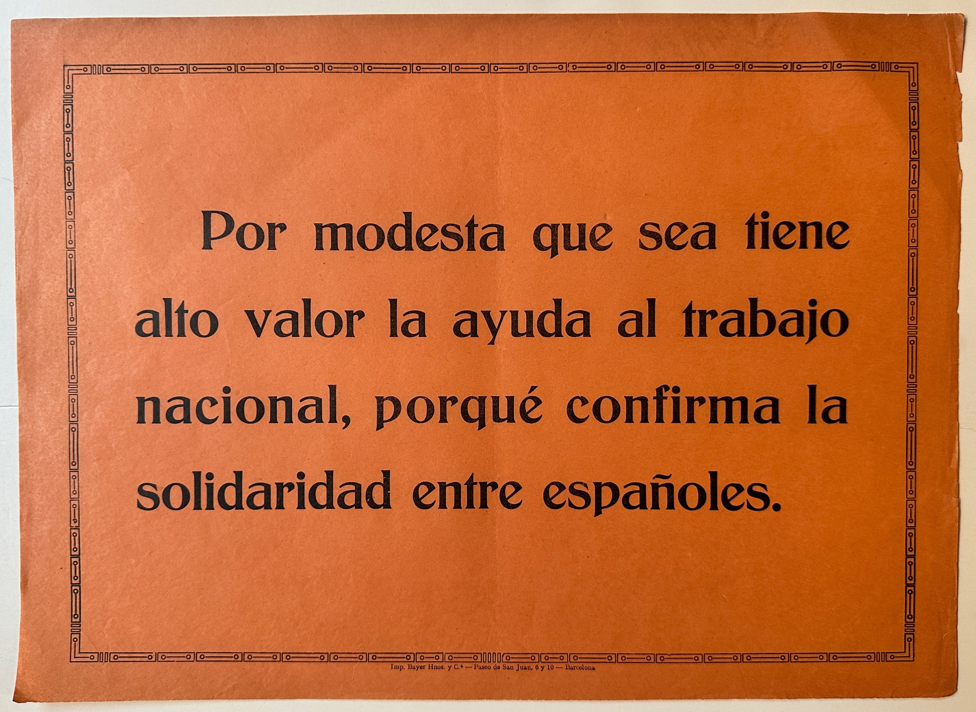 12.5x17.5 spanish civil war era poster promoting isolationist ideology and purchase of national goods, propaganda