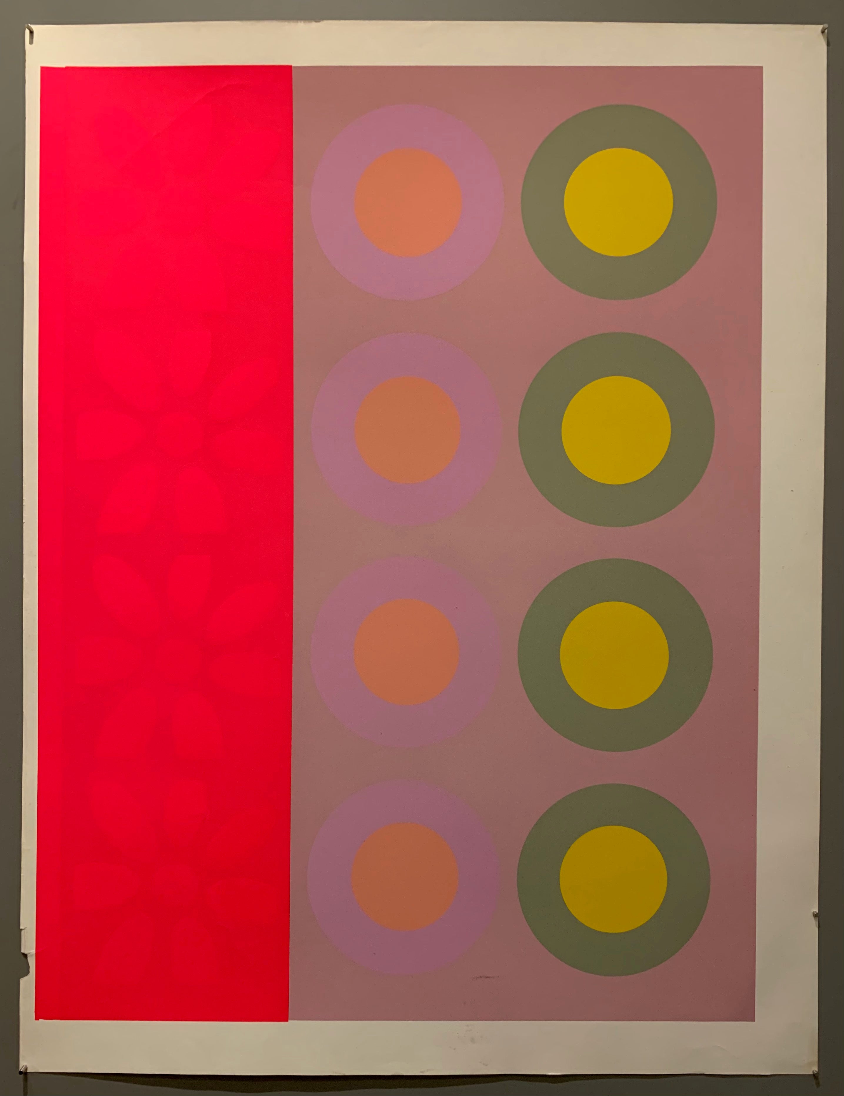 Two rows of targets and one row of flowers.