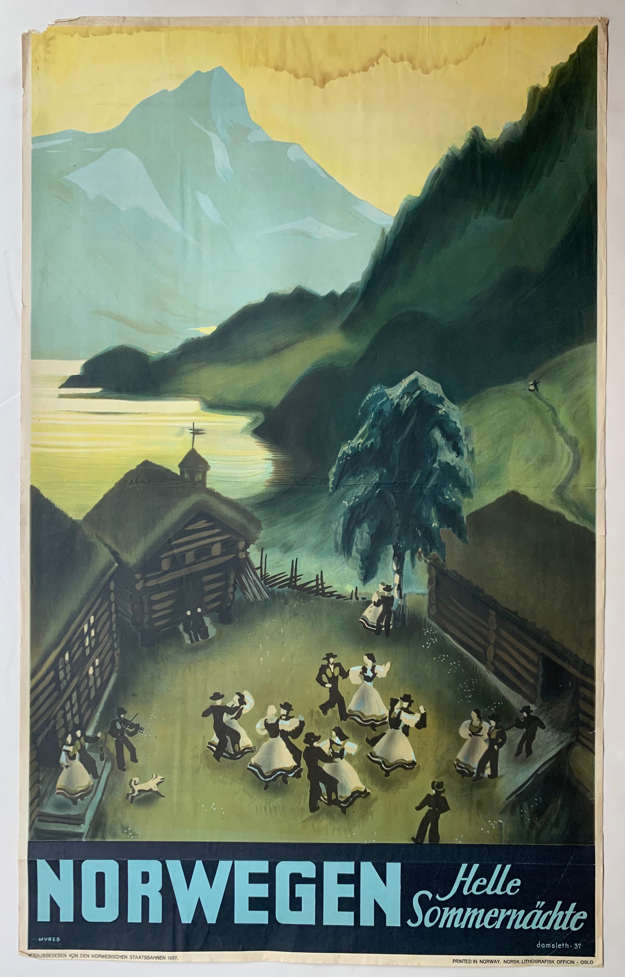 Norwegen Helle Sommernächte Poster