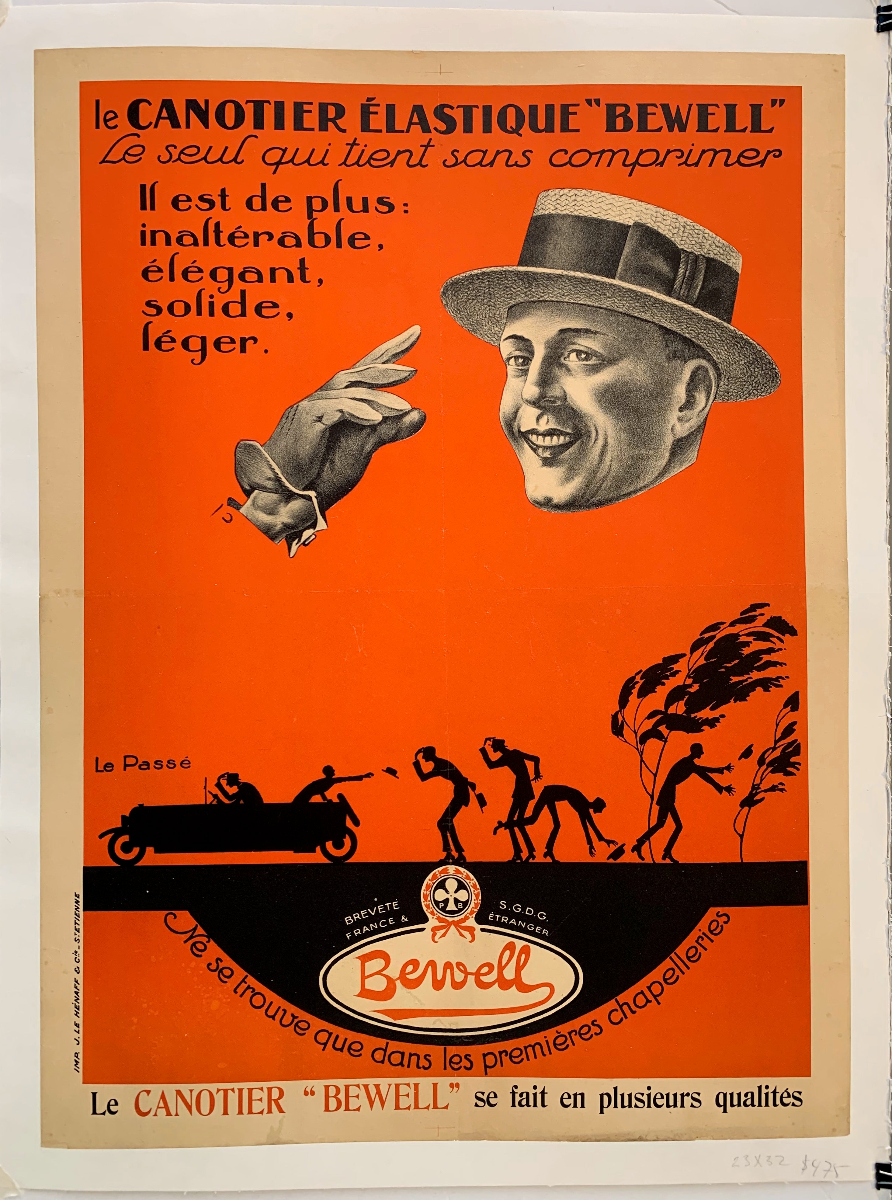 Le Canotier Elastique "Bewell" Le seul qui tient sans comprimer