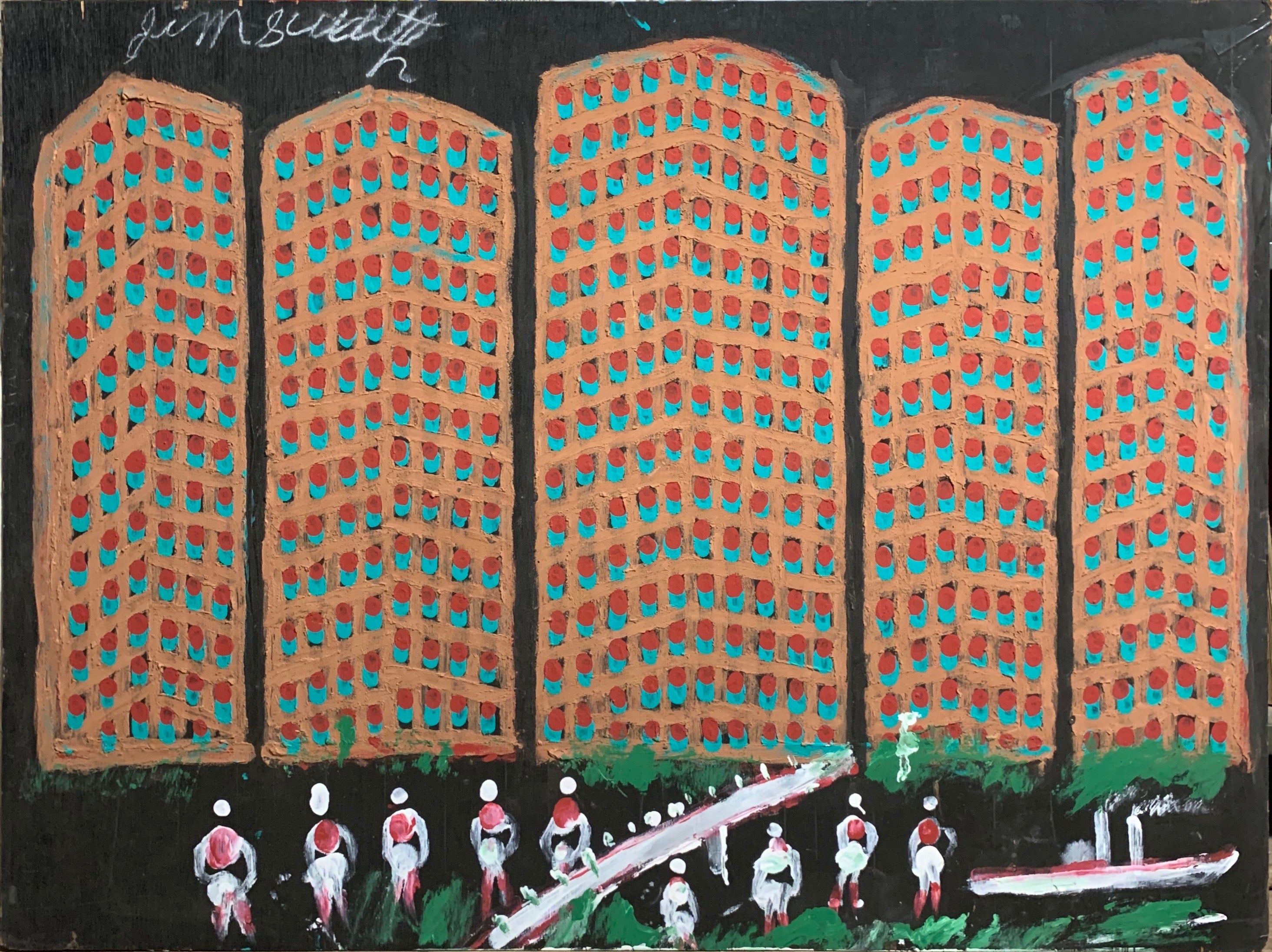 Waterfront Apartments #30, Jimmie Lee Sudduth Painting