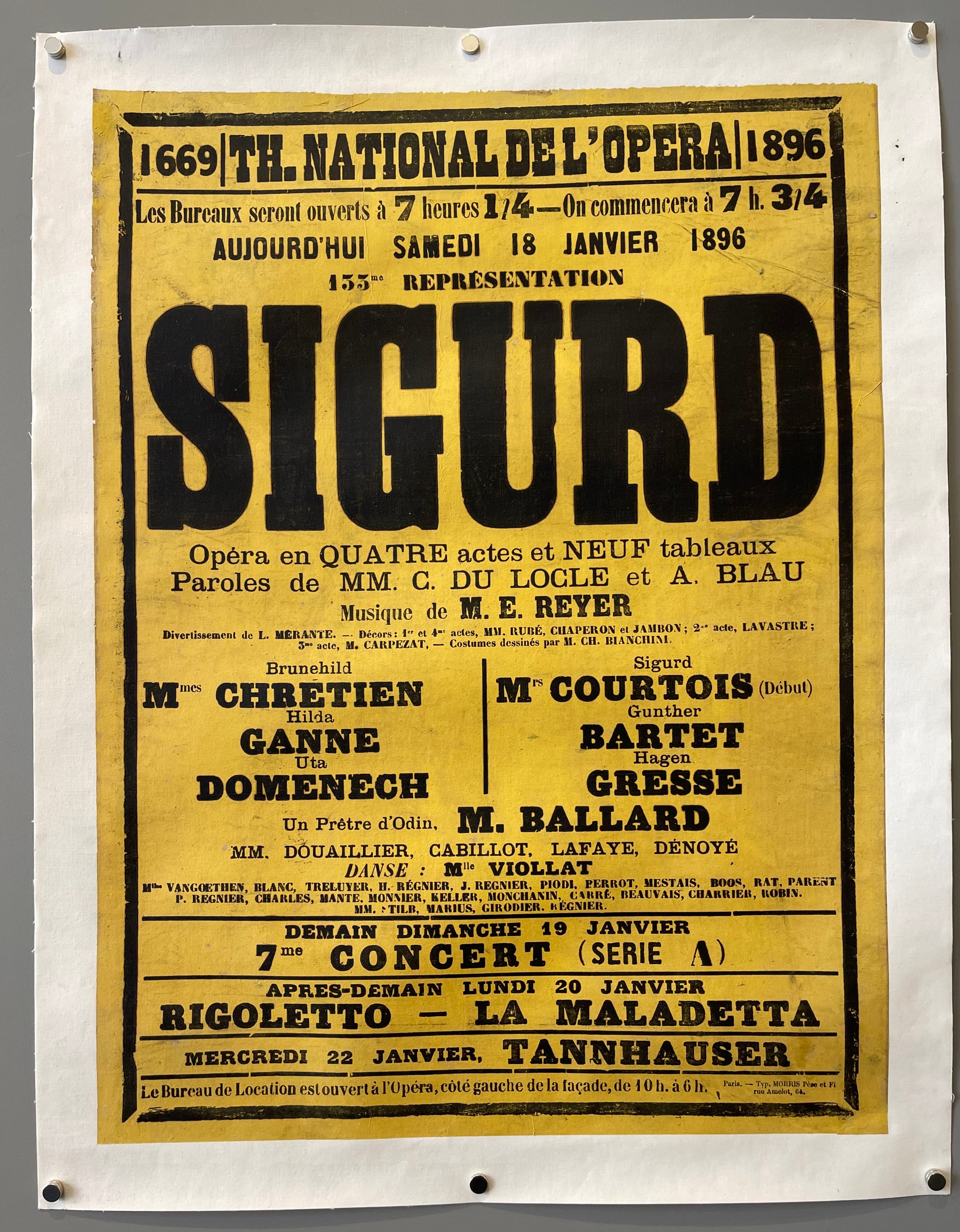 poster for a French opera