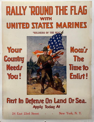 Link to Rally 'Round the Flag with United States Marine PosterUSA, 1916 Product