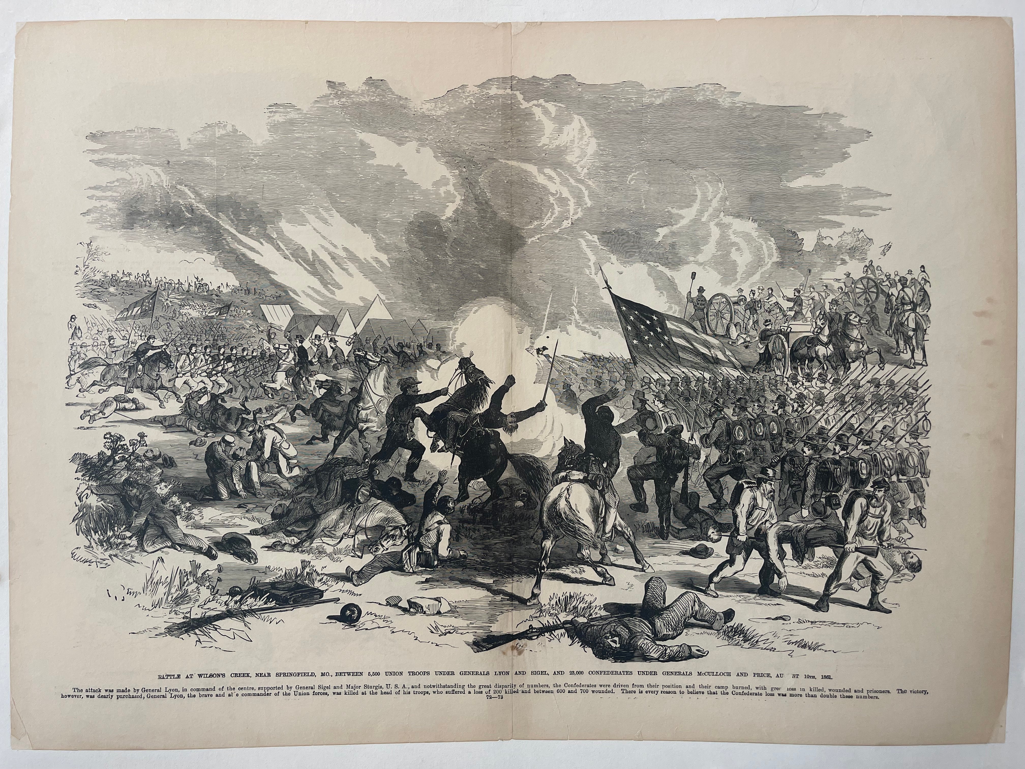 Frank Leslie's 'Battle at Wilson's Creek' Illustration