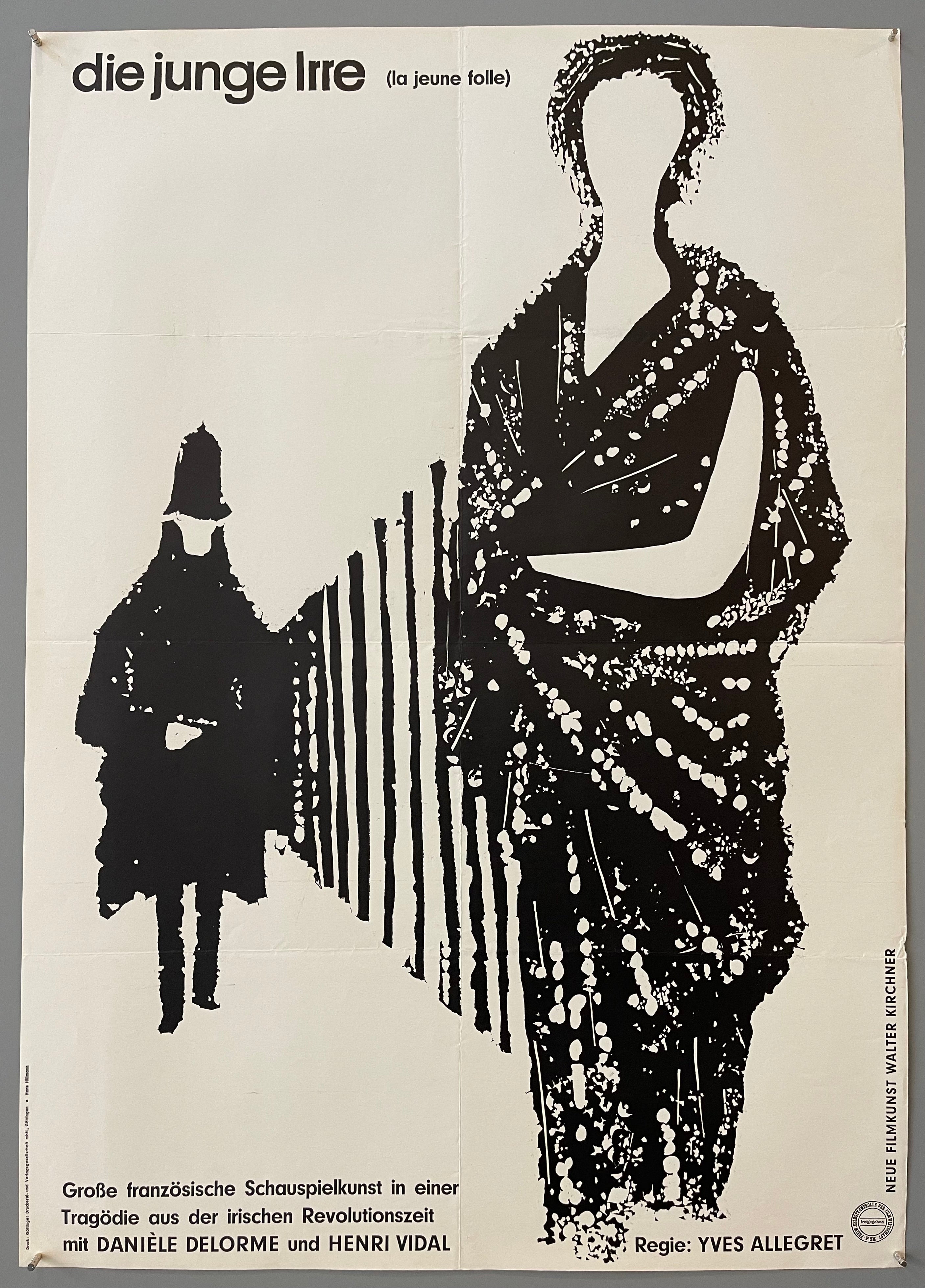 Police officer following a woman alongside a fence. Both are sketched without facial expressions.