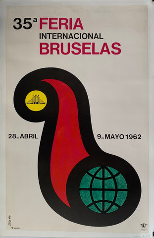 Link to  35a Feria Internacional Bruselas Poster ✓Belgium, 1962  Product