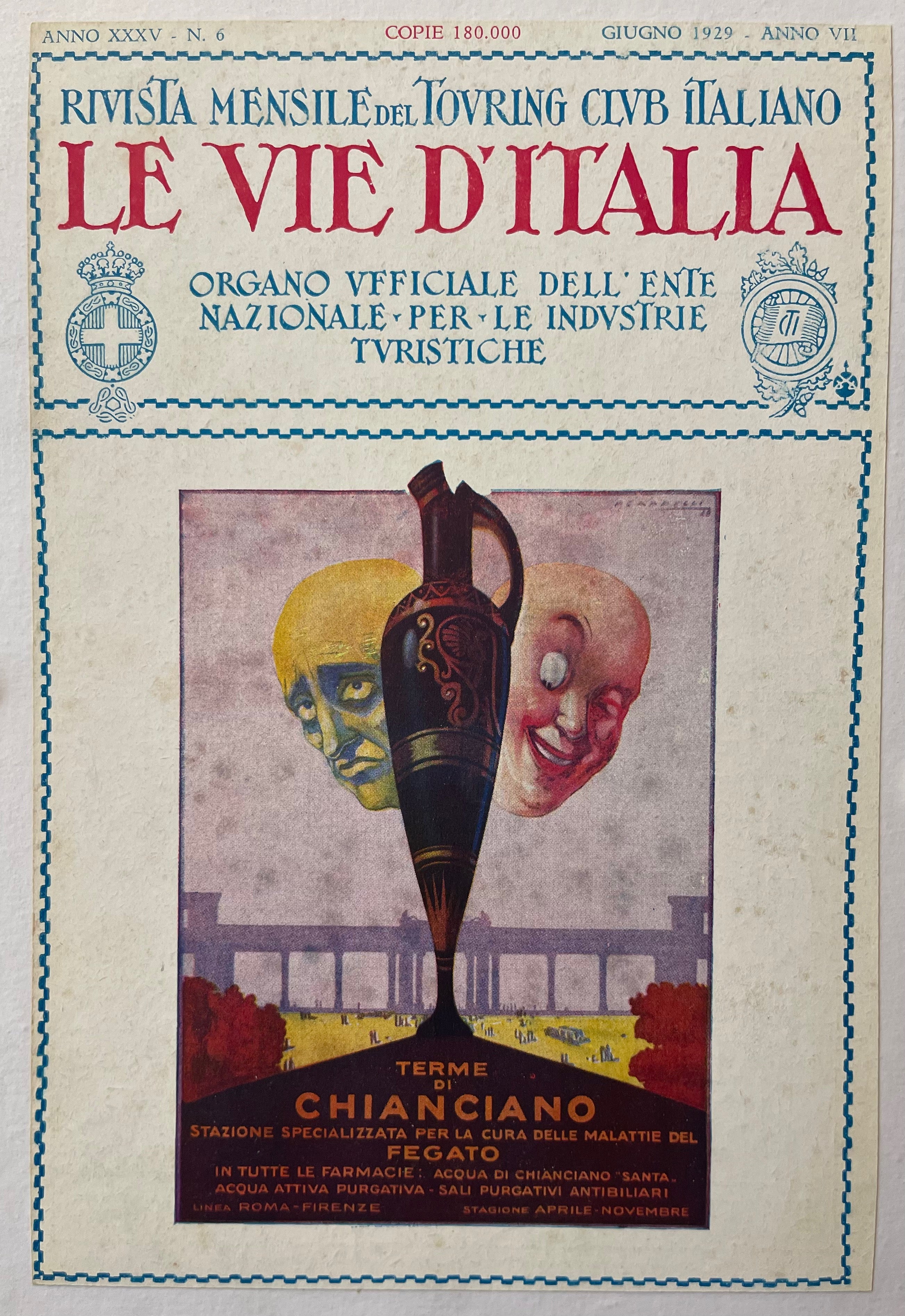 Giugno 1929 Le Vie d'Italia Cover