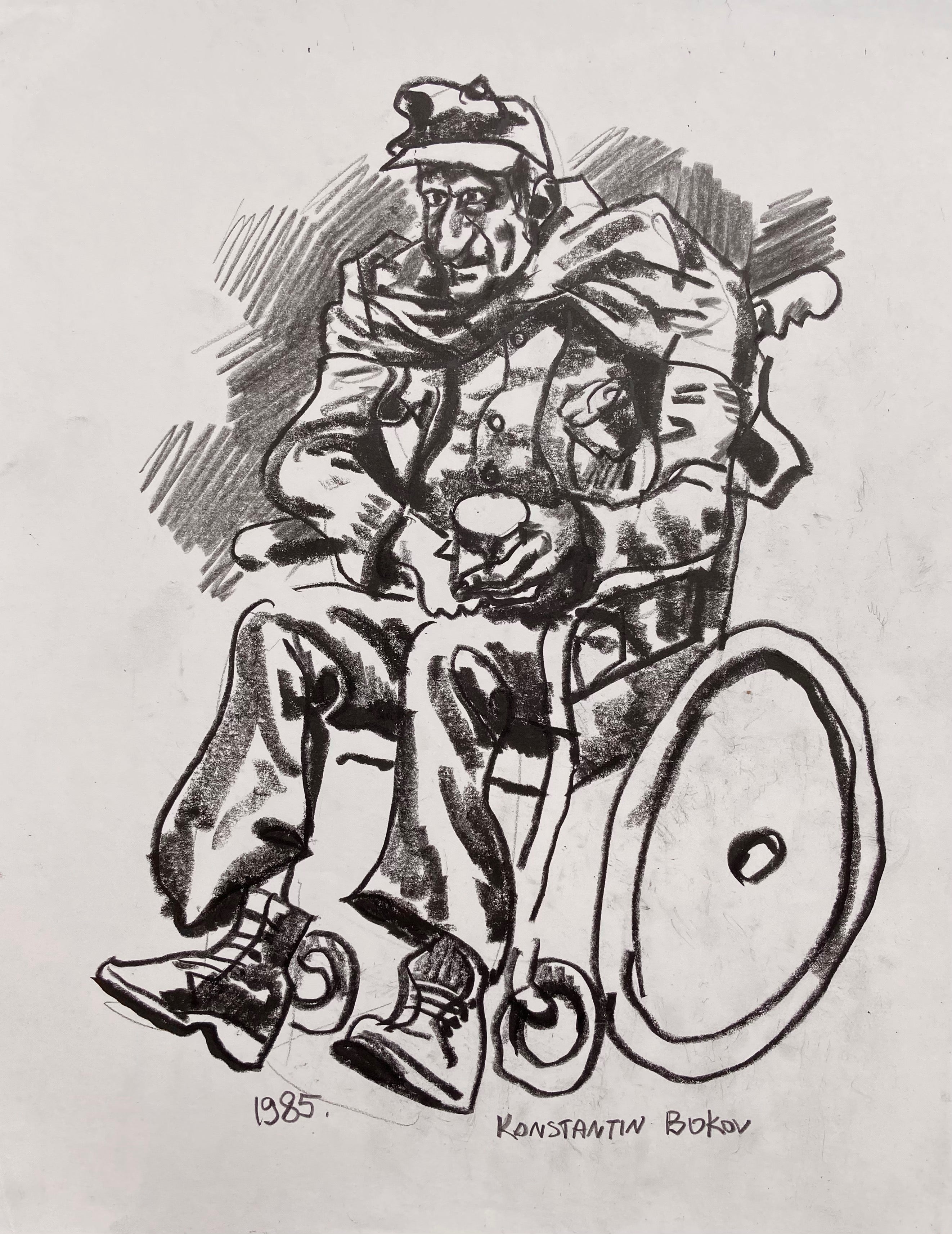charcoal drawing of a man