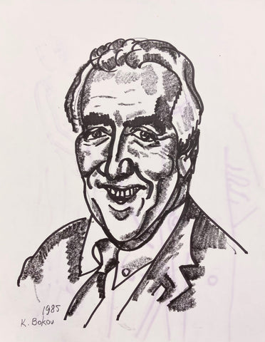 Link to Portrait of a Man Konstantin Bokov Charcoal DrawingU.S.A, 1985 Product