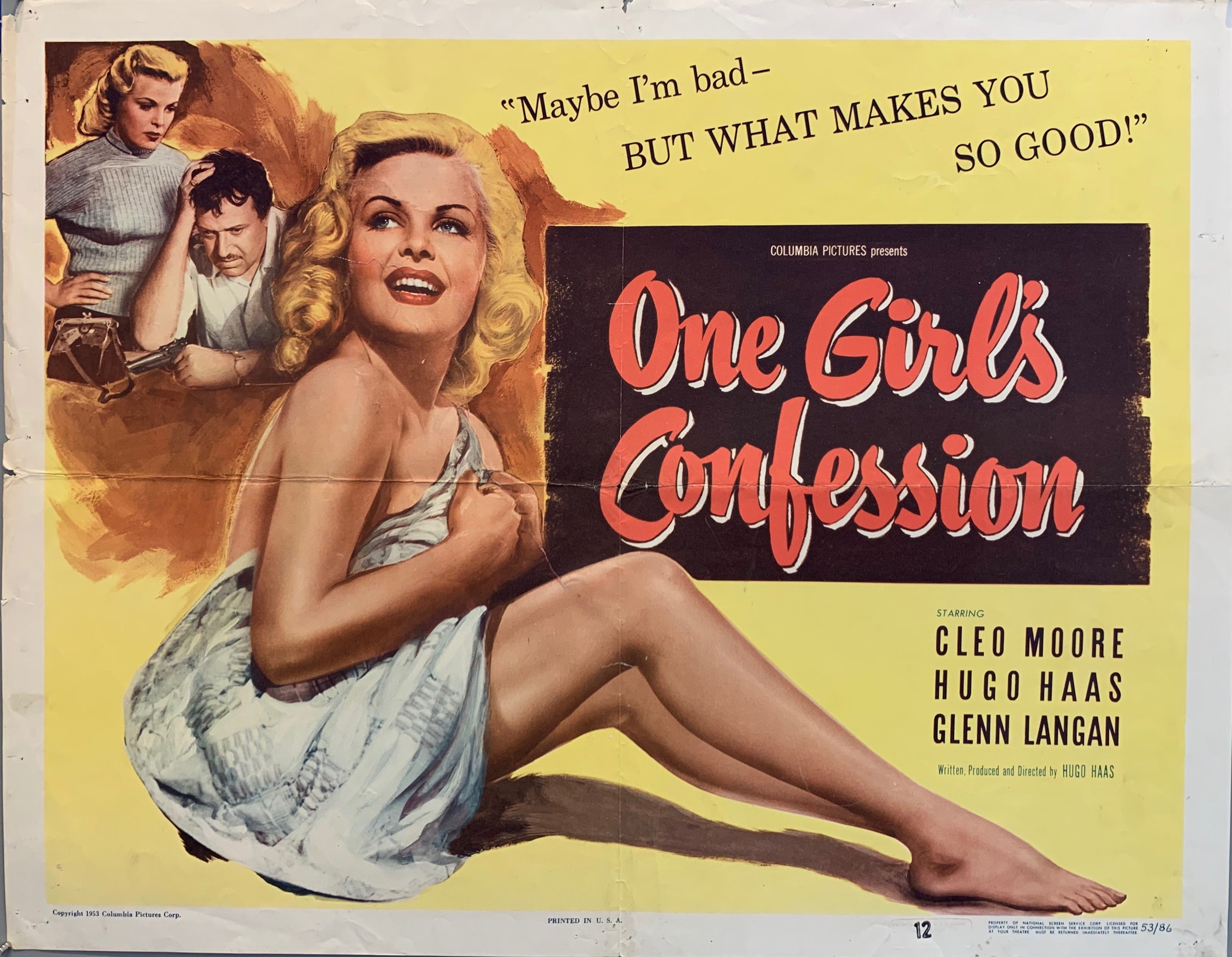 One Girl's Confession Film Poster