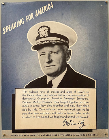 Link to Chester Nimitz Speaking for America PosterUnited States, c. 1946 Product