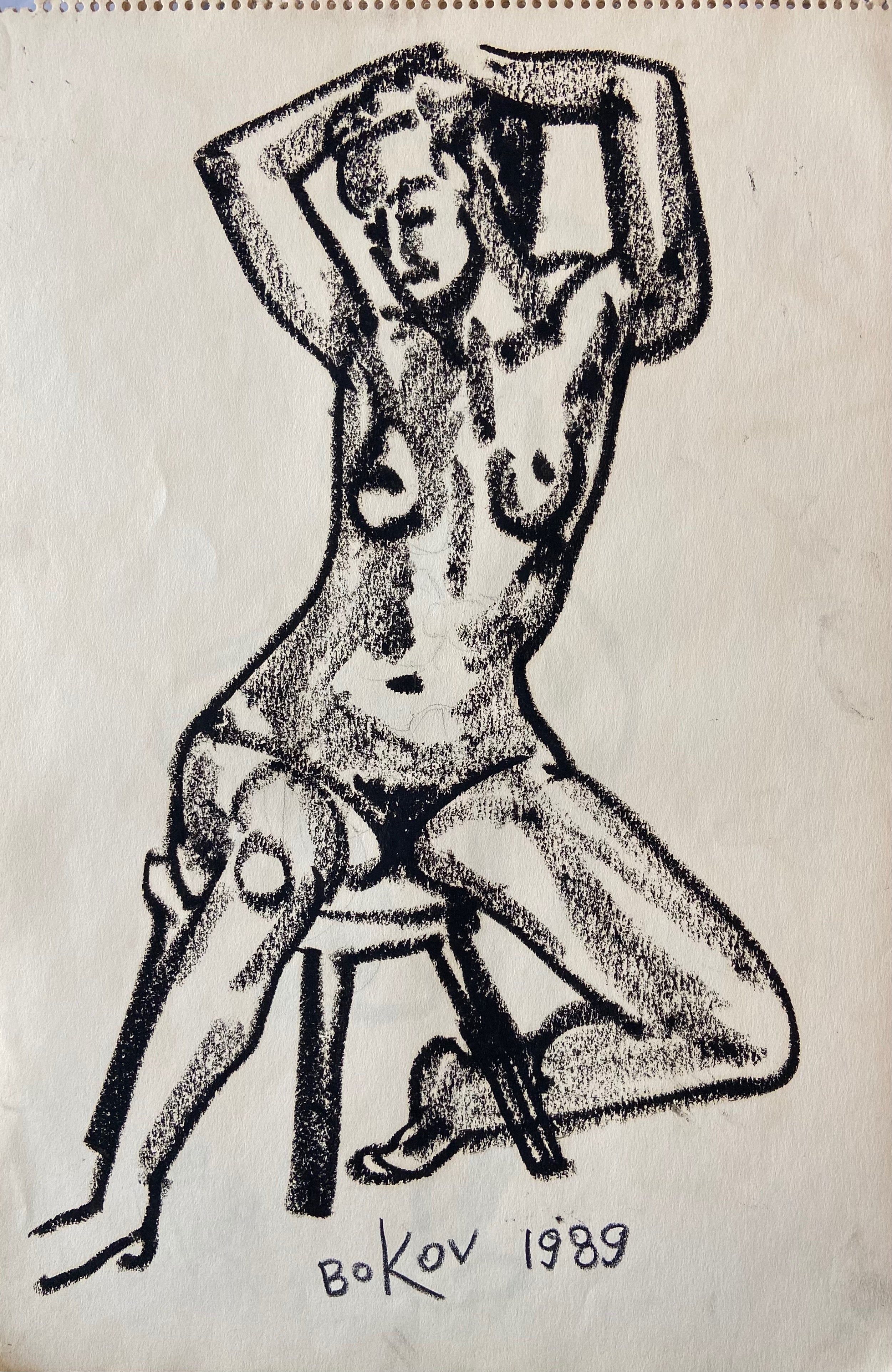 Female nude on a stool
