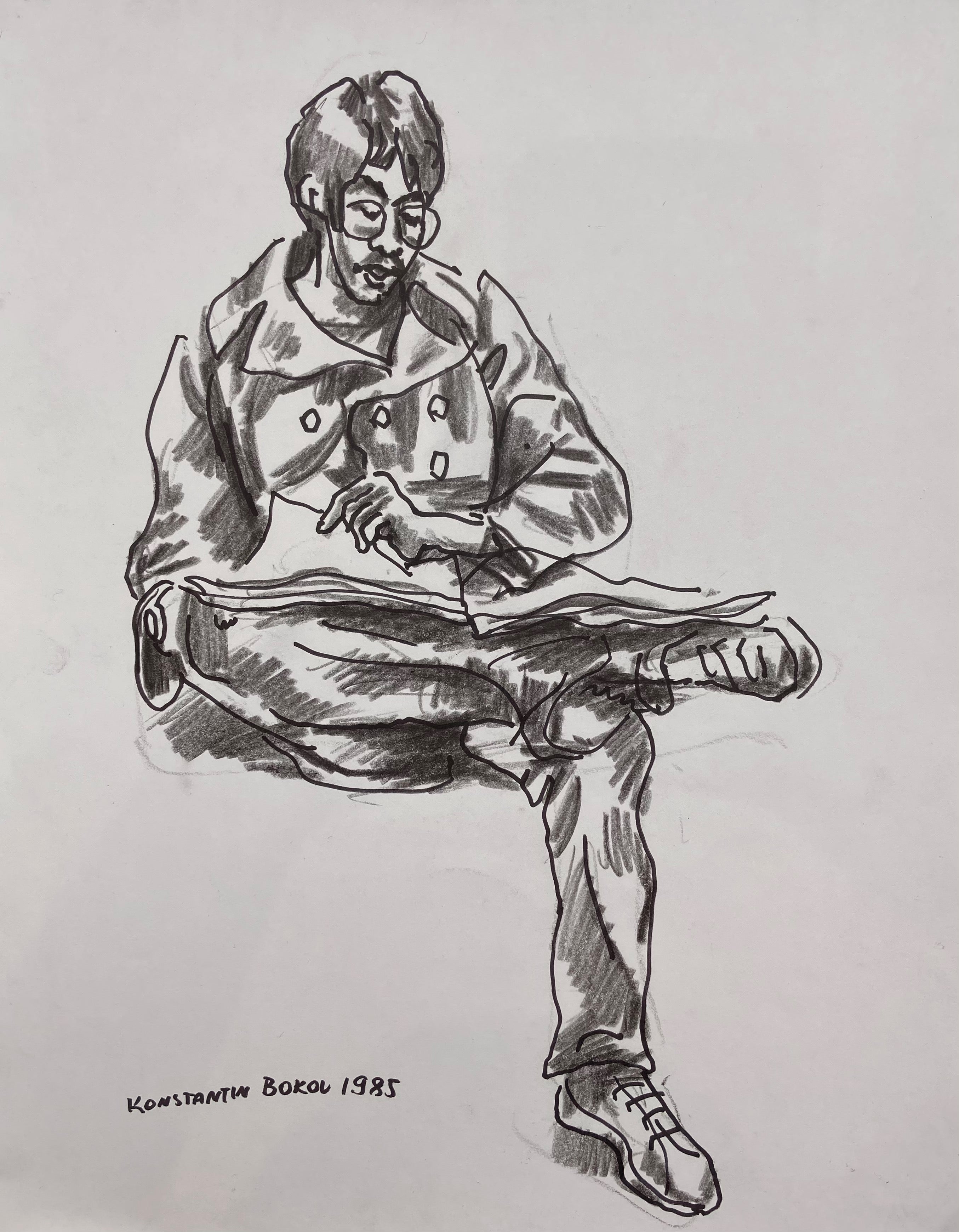 charcoal drawing of a man