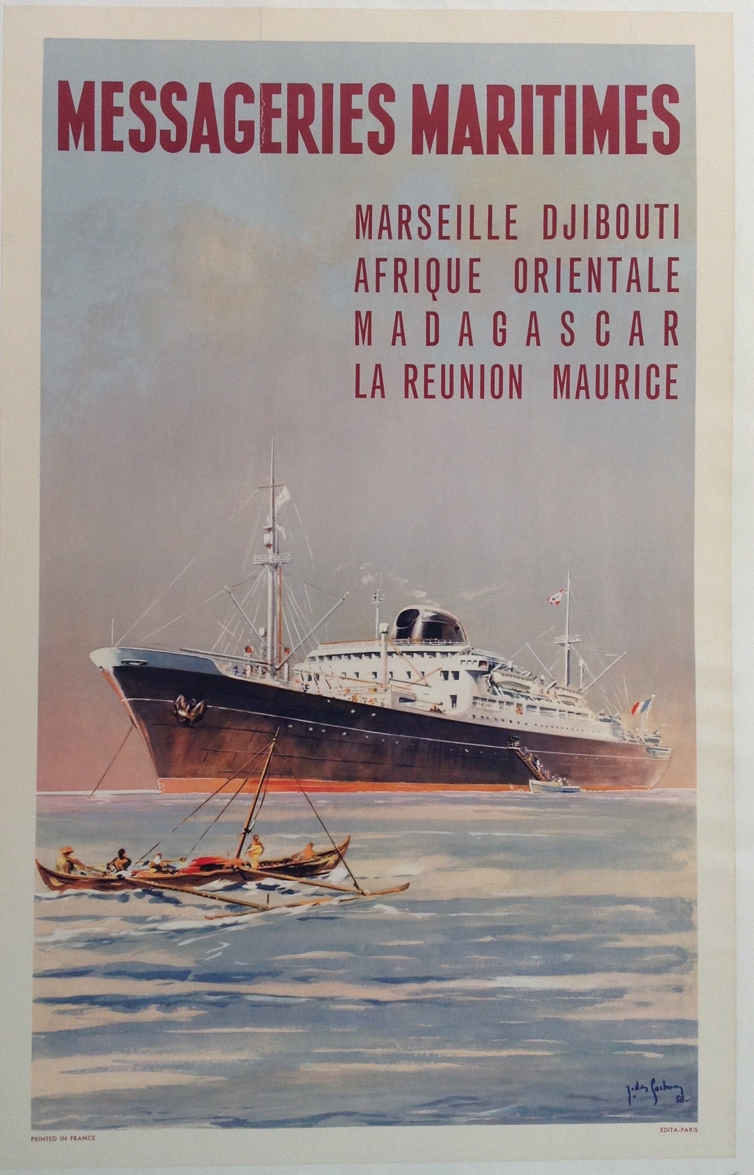 Messageries Maritimes Travel Poster ✓