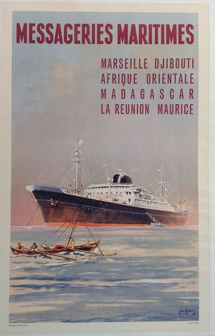 Link to  Messageries Maritimes Travel Poster ✓France, c. 1958  Product