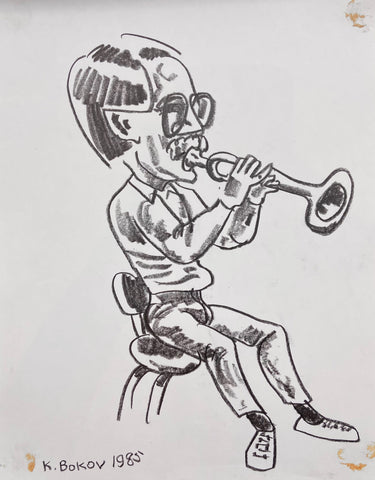 Link to The Trumpeter Konstantin Bokov Charcoal DrawingU.S.A, 1985 Product