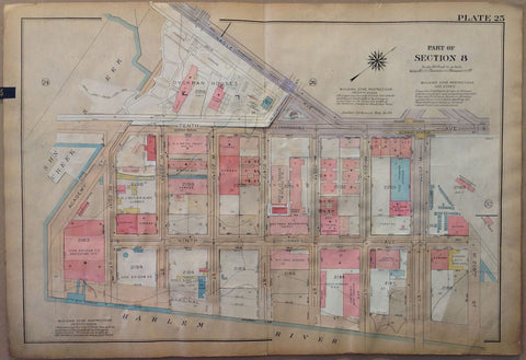 Link to NYC Bronx Map - Part of Section 8, Harlem River & Dykman HousesU.S.A c. 1921 Product