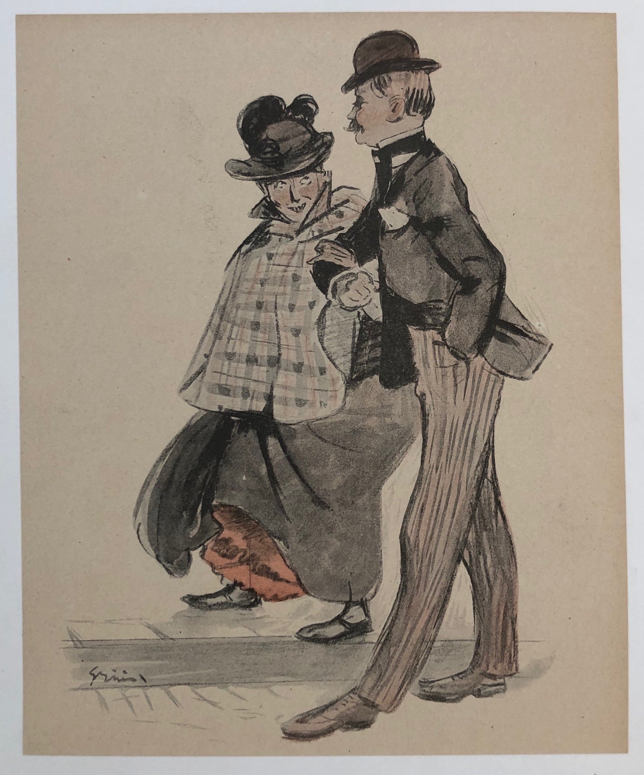 Strolling Couple Print