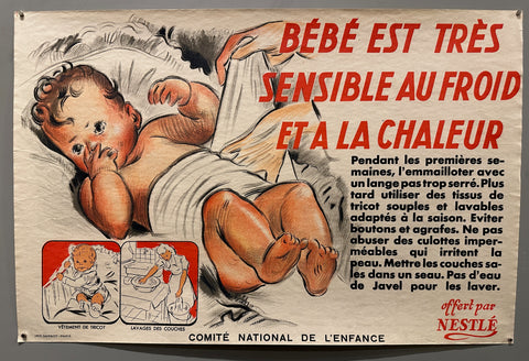 Link to Comité National de l'Enfance Bébé est Très Sensible PosterFrance, c. 1930s Product
