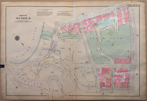 Link to NYC Bronx Map - Part of Section 8, Harlem River, Payson ave & Isham ParkU.S.A c. 1921 Product
