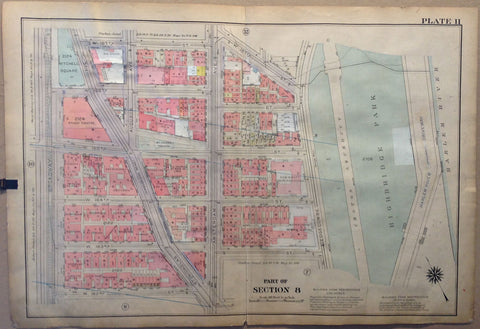 Link to NYC Bronx Map - Part of Section 8, Highbridge Park & Harlem RiverU.S.A c. 1921 Product